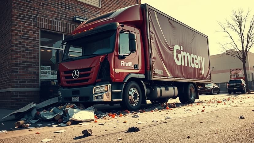 Truck Crashes Into St. Paul Store, Near Miss for Cashier