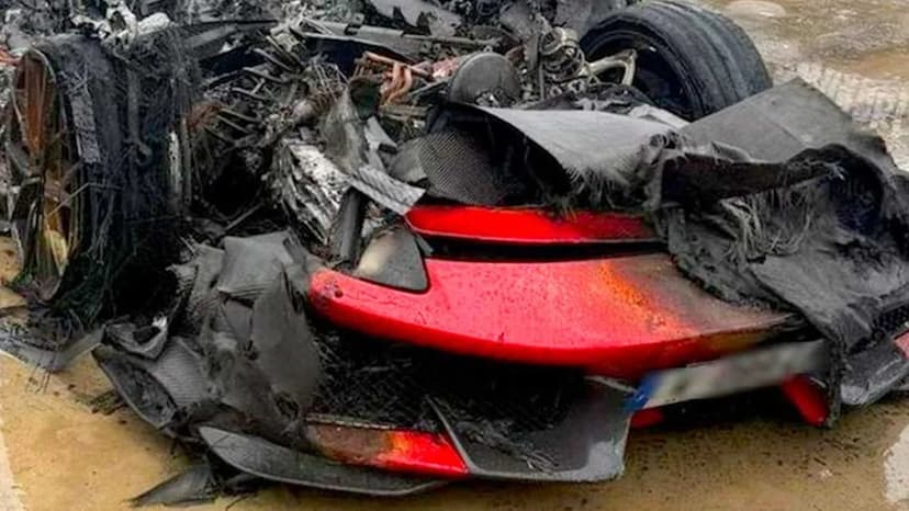 Ferrari Stolen, Crashed, and Burned in France