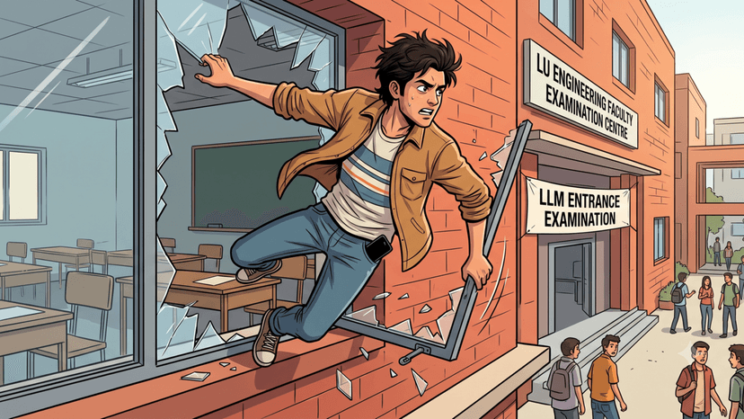 Munna Bhai Fails: Student Escapes LLM Exam Window