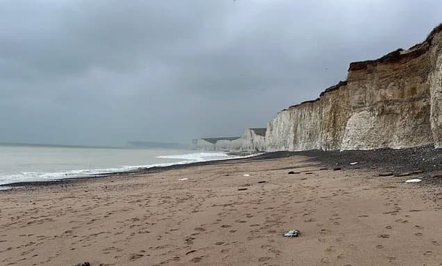 Storms Uncover Hidden Sandy Shoreline at Birling Gap