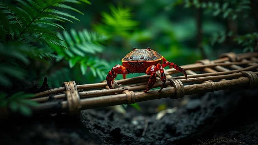 Bamboo Bridges Aid Crab Migration in Taiwan