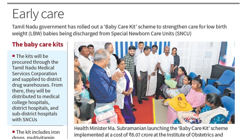 Tamil Nadu Launches Baby Care Kits for Vulnerable Newborns