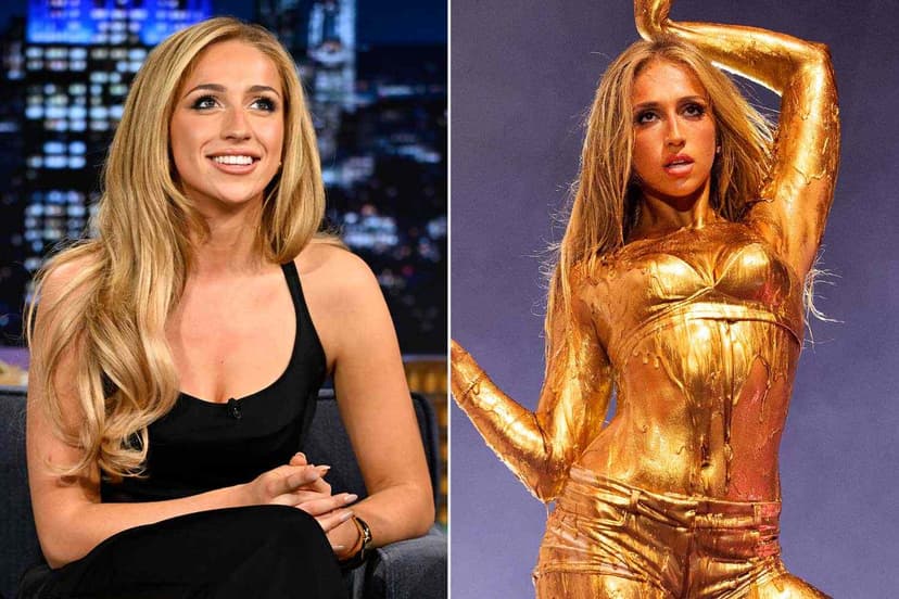 Tate McRae Dives Into Gold Paint for Dazzling Finale