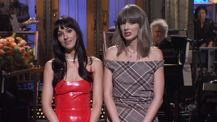 Swift Surprises Johnson with Birthday Cake on SNL