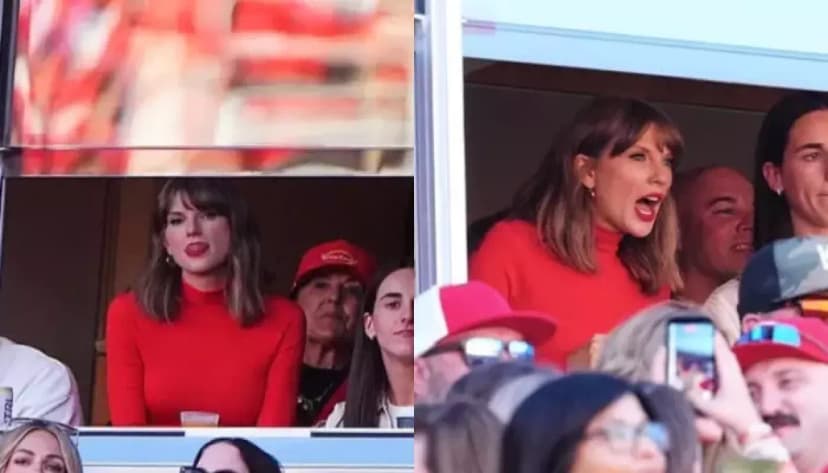 Taylor Swift Gestures at Fan Filming Her