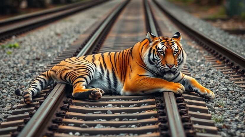 Tiger Dragged 25 Feet After Train Strike