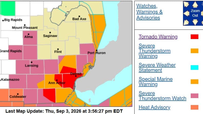 Tornado Warnings Grip SE Michigan; Storms Rage On
