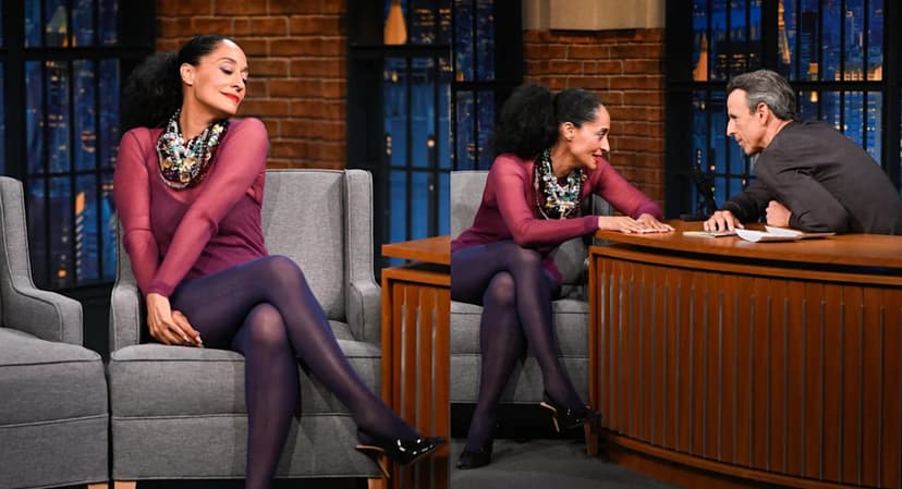 Tracee Ellis Ross Dazzles in Vibrant Marc Jacobs on Late Night