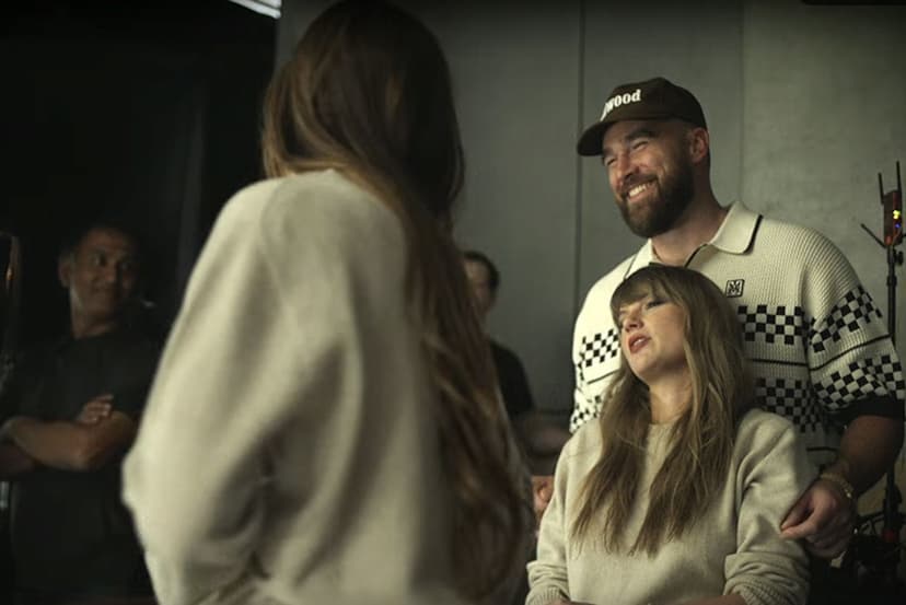 Kelce Supports Swift at 'Patient Zero' Music Video Shoot