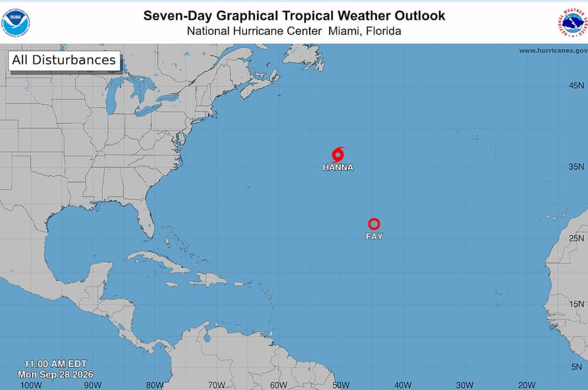 Atlantic's Quiet Season: Hanna Forms, No US Threat