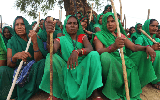 Green Army Fights Village Evils with Saris and Lathis