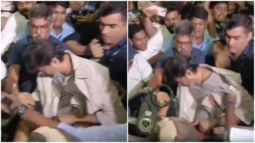 Vijay Falls Amid Fan Frenzy at Chennai Airport