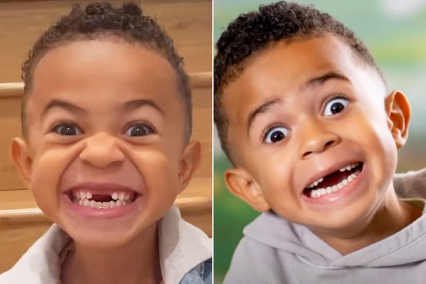 Son's Viral 'Hard Smile' Photo Steals Hearts Online