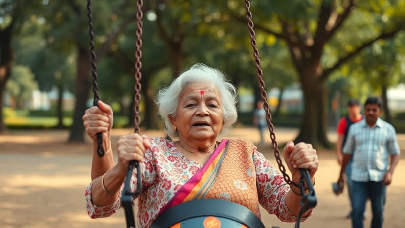 Elderly Woman's Park Workout Goes Viral!