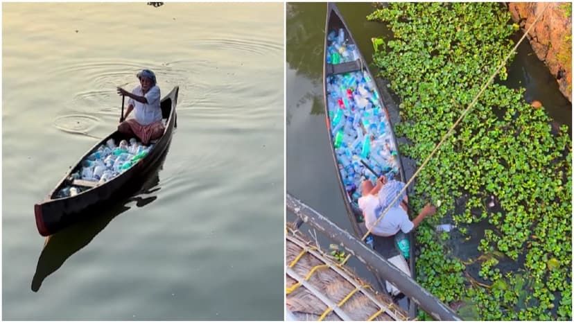 Elderly Man's Plastic Patrol in Backwaters Goes Viral