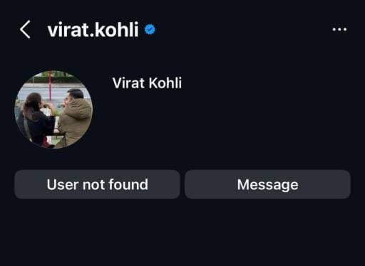 Mystery as Virat Kohli's Instagram Account Disappears
