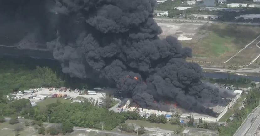 Massive Fire Engulfs Warehouse, Posing Health Risks