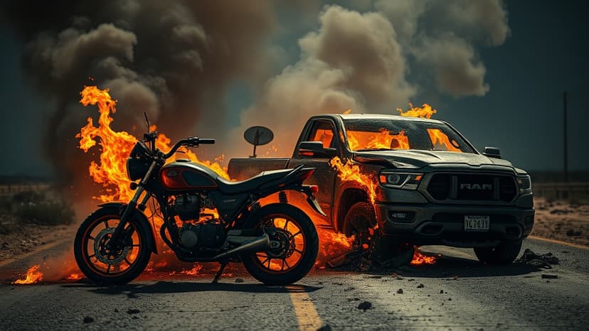 Woman Burned Alive After Motorcycle Crash Ignites Fire