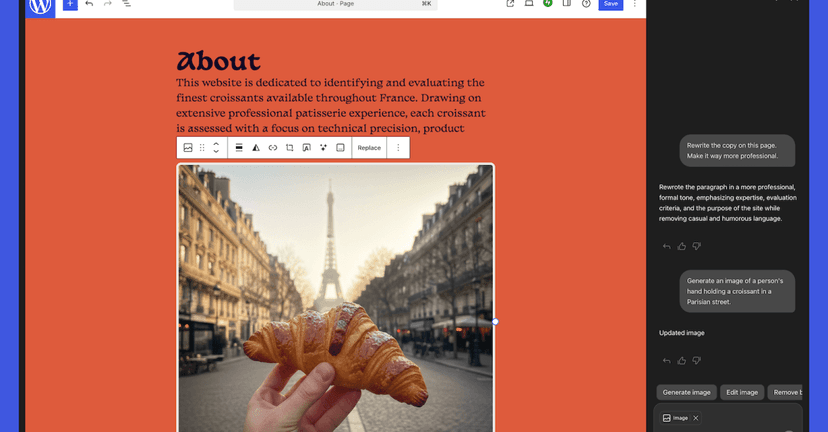 WordPress Adds AI Assistant to Site Editor