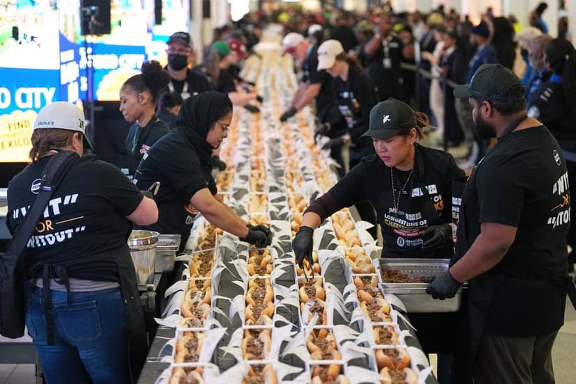 Philly Airport Sets World Record With 1,200ft Cheesesteak Line