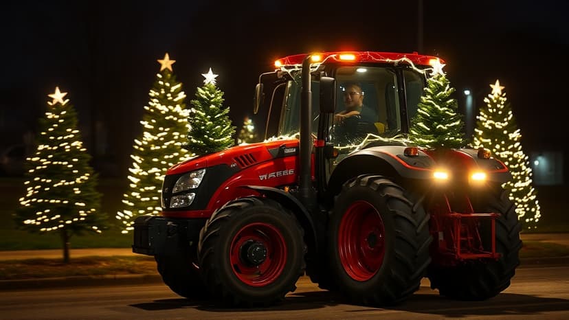 Tractors Light Up Yorkshire for Christmas Charity